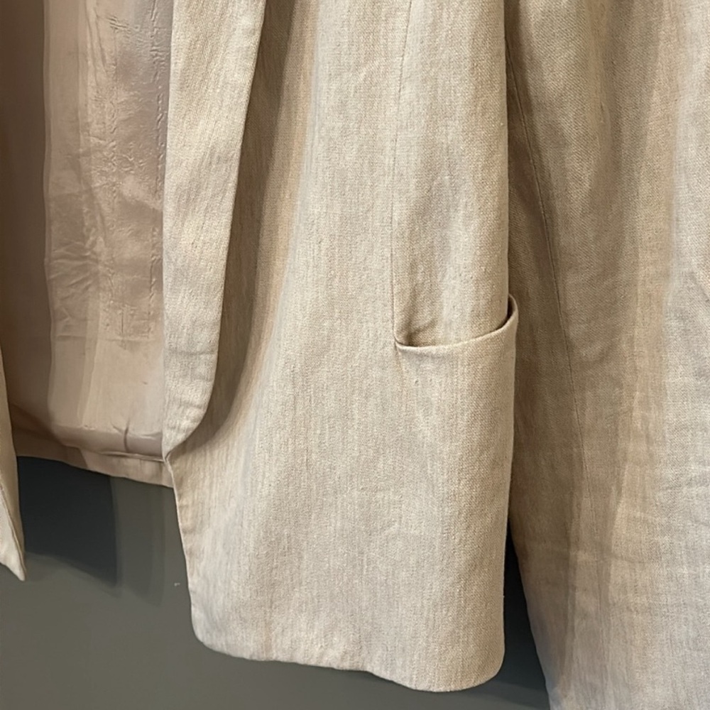 Vince Rustin Blazer Linen Blend Open Front Pocket… - image 3